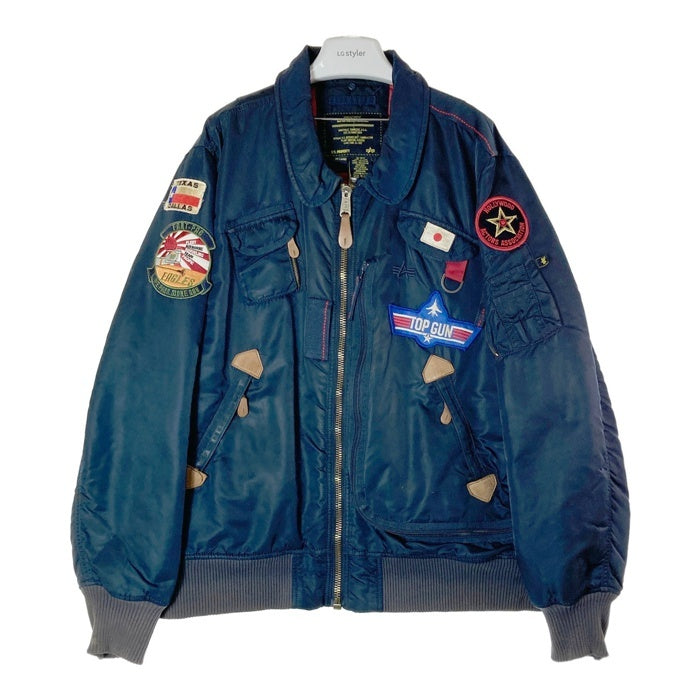 ALPHA INDUSTRIES アルファインダストリーズ フライトジャケット ワッペン TOP GUN ネイビー size2XL 瑞穂店