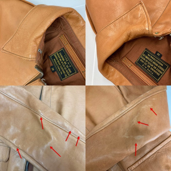 MUSHMANS マッシュマンズ × Rainbow Country レインボーカントリー A-2 ROUGH WEAR CLOTHING ホースハイド フライトジャケット キャメル size38 瑞穂店