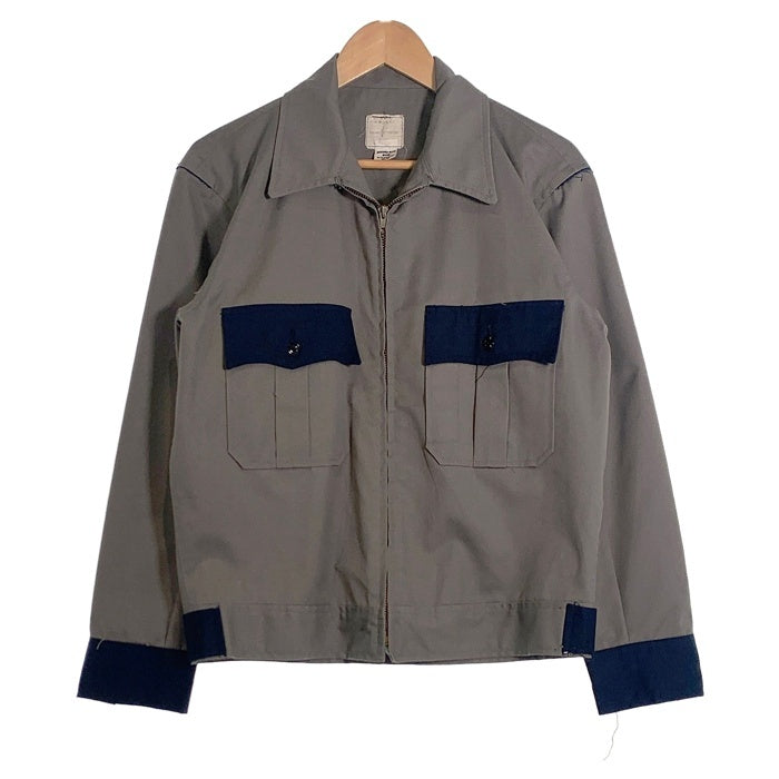 60-70's 2トーン ワークジャケット ジップアップ グレー ネイビー コットン ポリエステル TALON Size 40 福生店