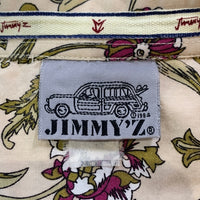 90's JIMMY'S ジミーズ ボタンダウンシャツ ボタニカル柄 ベージュ 半袖 Size L 福生店