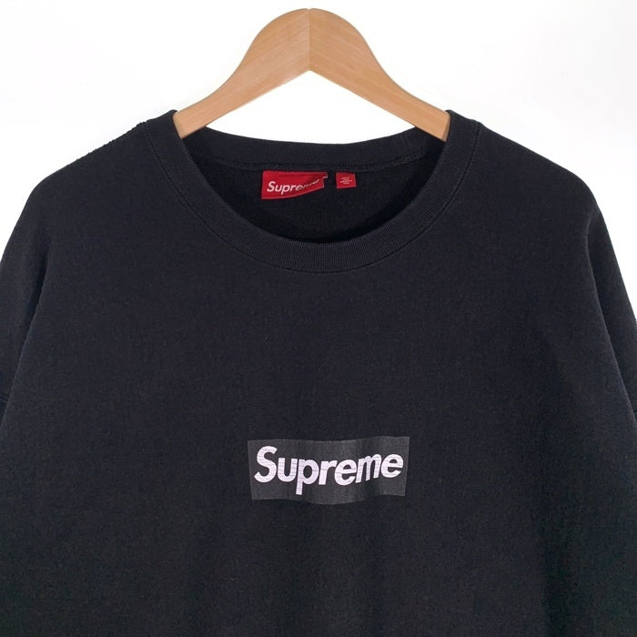 SUPREME シュプリーム 25SS Washed Box Logo Crewneck ウォッシュドボックスロゴクルーネックスウェットトレーナー ブラック Size XXL 福生店