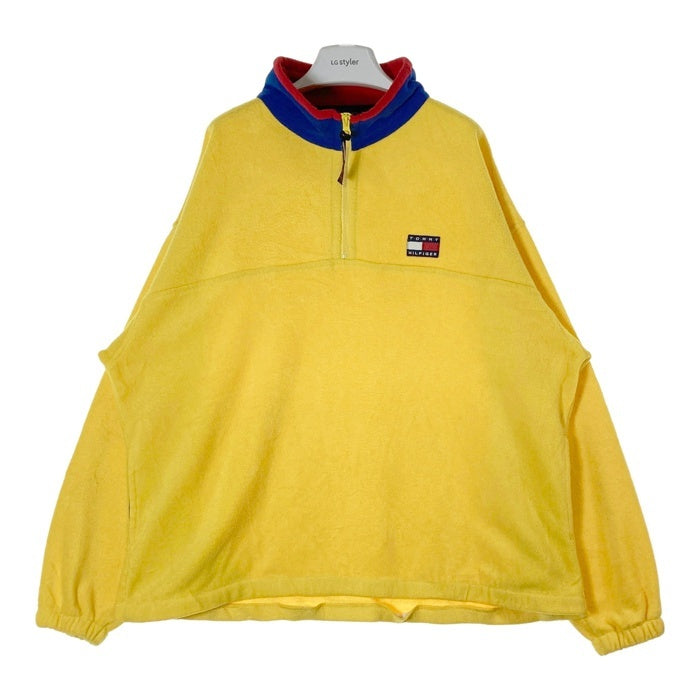 TOMMY HILFIGER トミーヒルフィガー 90s 台湾製 ハーフジップ フリースプルオーバー イエロー sizeXXL 瑞穂店