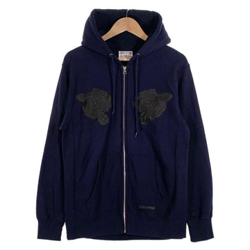 COREFIGHTER コアファイター 虎刺繡 ジップアップ スウェットパーカー ネイビー Size L 福生店