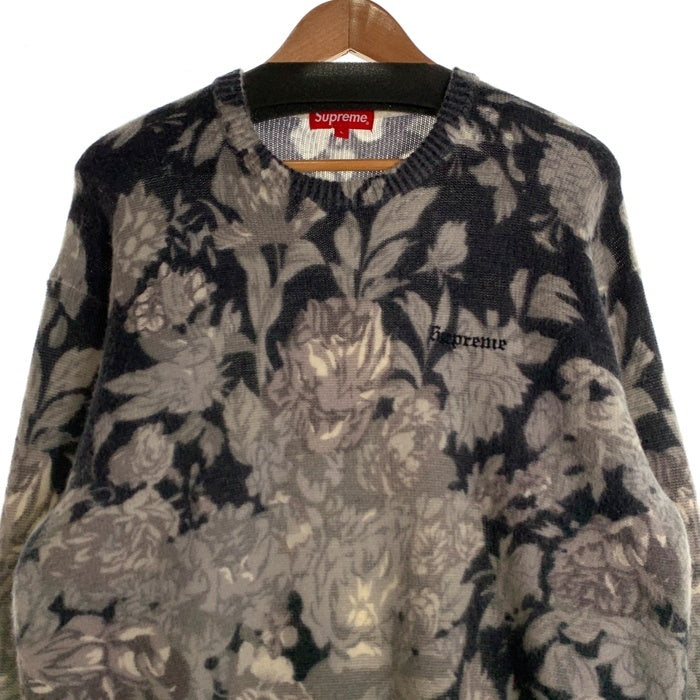 SUPREME シュプリーム 19SS Printed Floral Angora Sweater フローラル プリント  クルーネック セーター グレー Size L 福生店