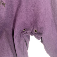 80's STUSSY ステューシー シャドーマン刺繡 プルオーバーコットンパーカー パープル USA製 オールド Size XL 福生店