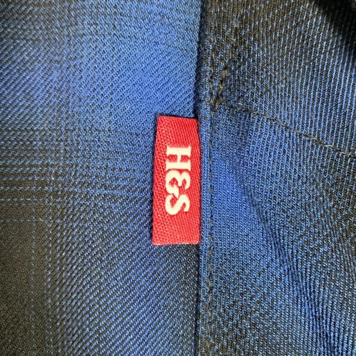 Hide and Seek ハイドアンドシーク レーヨン オンブレチェックシャツ 長袖 ブルー HS-020223 Size M 福生店