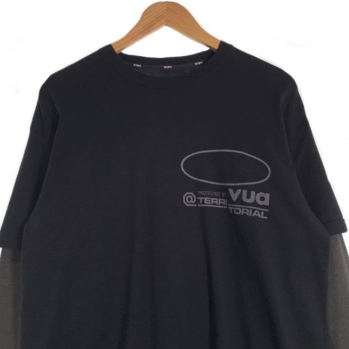 WTAPS ダブルタップス 26SS SLDR / LS / COTTON レイヤード 長袖 Tシャツ ブラック チャコール 261ATDT-CSM12 Size 02 福生店