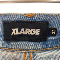 X-LARGE エクストララージ BURNING DICE PANTS 101214031006 バーニングダイスワッペン デニムパンツ インディゴ size32 瑞穂店