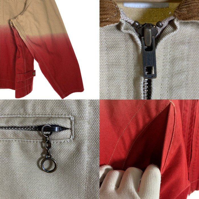 PLT PARIS SAINT GERMAIN パリサンジェルマン キャンバスダック ジップアップジャケット ベージュ レッド ベイクルーズ Size L 福生店