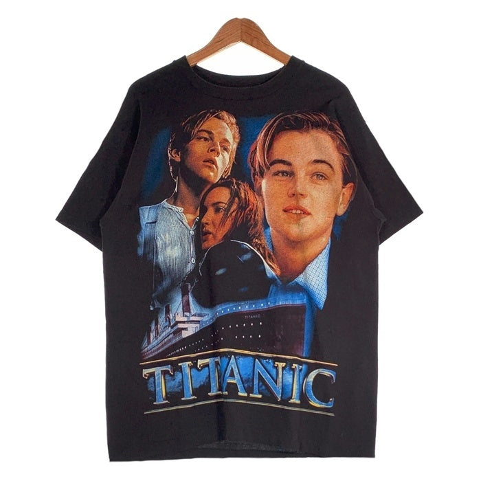 90's TITANIC タイタニック 両面プリント Tシャツ ブラック ブートレグ ユーロタグ Size XL 福生店
