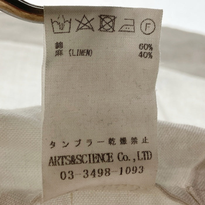 ARTS&SCIENCE アーツアンドサイエンス 0241-L6261-1058 コットン リネン スタンドカラー シャツワンピース ホワイト Size1 瑞穂店