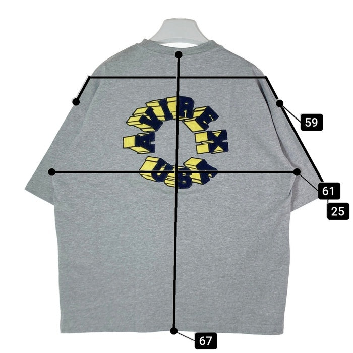 AVIREX アヴィレックス  パイルロゴ Tシャツ グレー sizeM 瑞穂店