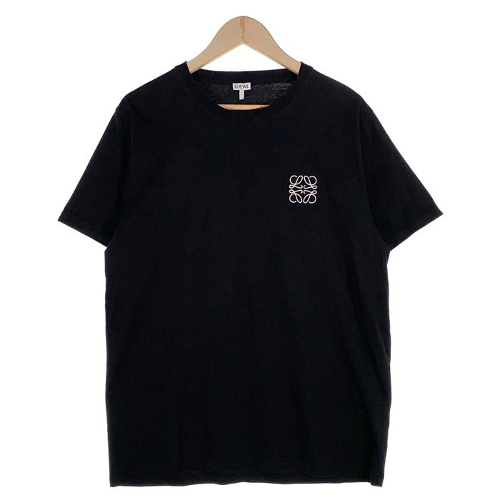 LOEWE ロエベ アナグラム ロゴ刺繡 クルーネック Tシャツ ブラック H526Y22X75 Size XL 福生店
