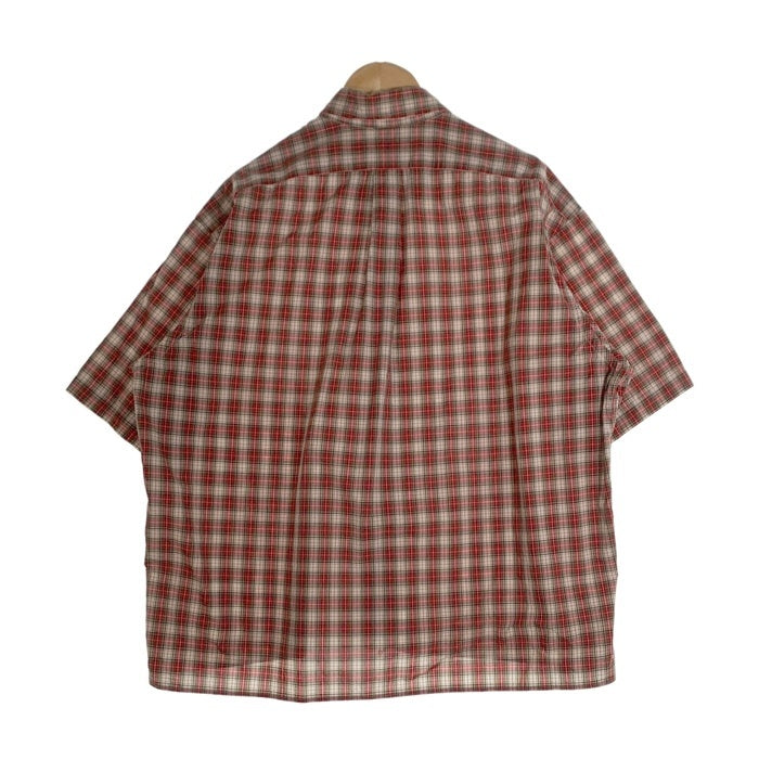 Ralph Lauren ラルフローレン BLAKE ボタンダウンチェックシャツ 半袖 コットン レッド 香港製 Size XL 福生店