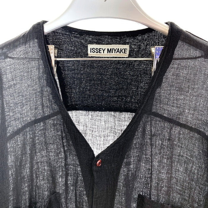 ISSEY MIYAKE イッセイミヤケ IM23-FF327 開襟シャツ ブラック sizeS 瑞穂店