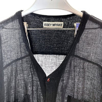 ISSEY MIYAKE イッセイミヤケ IM23-FF327 開襟シャツ ブラック sizeS 瑞穂店