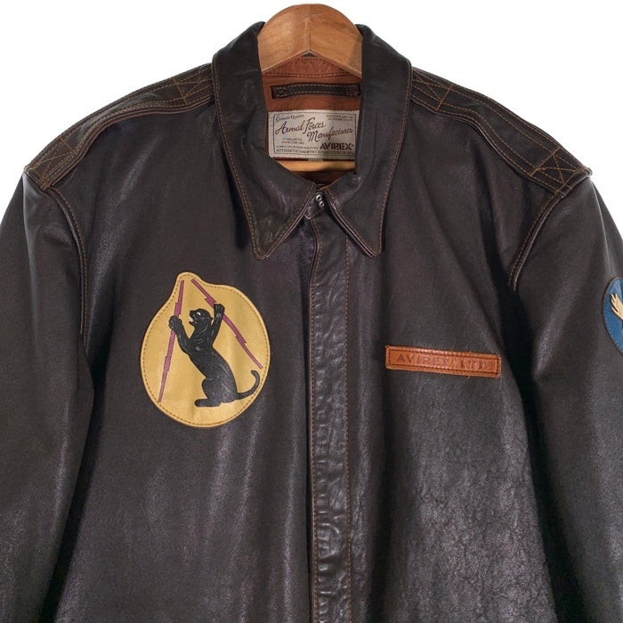 AVIREX アヴィレックス BIG BEAUTIFUL DOLL A-2 レザーフライトジャケット ホースハイド ブラウン 6191051 Size 2XL 福生店