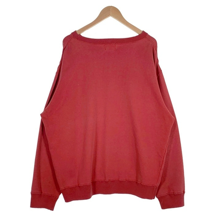 80's~ BANANA REPUBLIC バナナリパブリック 前Vガゼット クルーネックスウェットトレーナー レッド プリント 香港製 Size XL 福生店