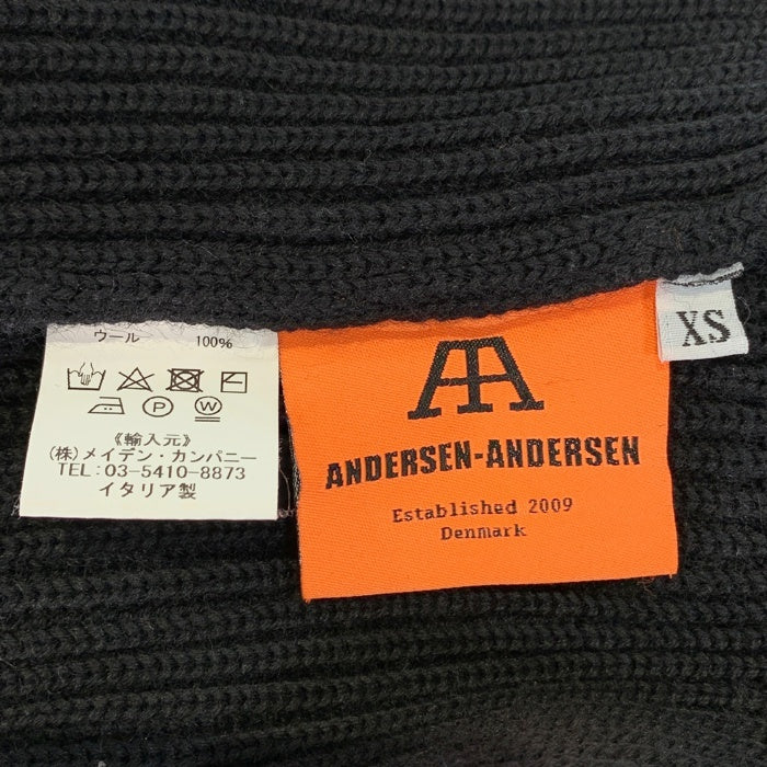 ANDERSEN ANDERSEN アンデルセンアンデルセン タートルネック ハイネック ウール リブニットセーター ブラック フィンガーホール Size XS 福生店
