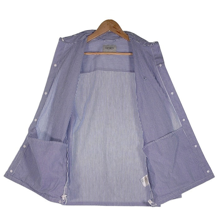 Carhartt WIP カーハートワークインプログレス L/S ASHER SHIRT ロングスリーブ アッシャーシャツ ストライプ ホワイト ブルー スナップボタン Size S 福生店