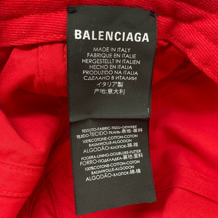 BALENCIAGA バレンシアガ ロゴ刺繡 ベースボールキャップ レッド Size L(59) 瑞穂店