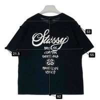 STUSSY ステューシー ワールドツアー 両面プリント Tシャツ ブラック sizeL 瑞穂店