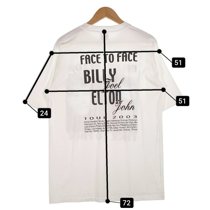 00's Billy Joel ビリージョエル Elton John エルトンジョン TOUR 2003 プリントTシャツ ホワイト All Sports Size L 福生店