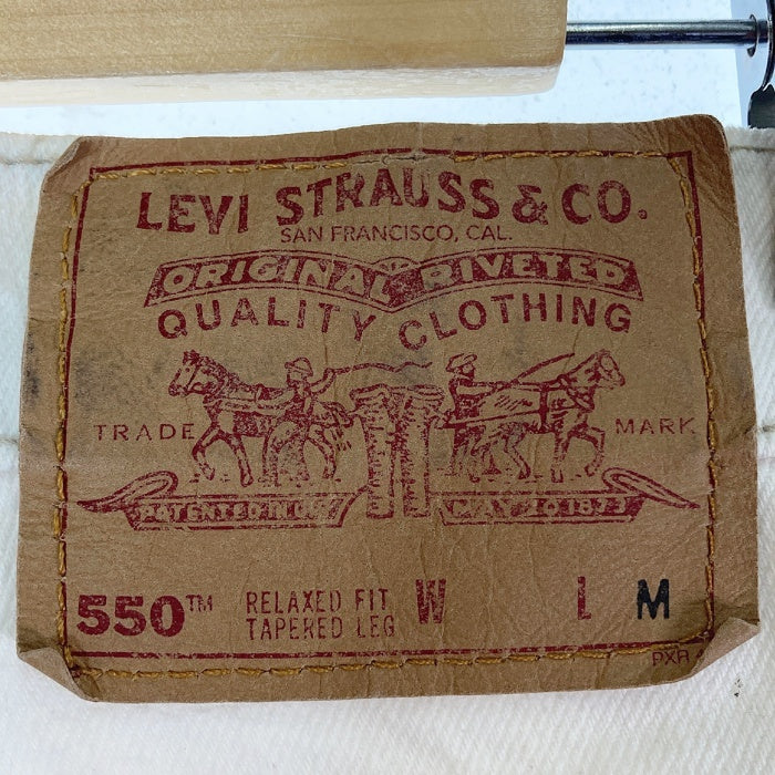 Levi's リーバイス 550 ボタン裏332 カラーデニムパンツ ペイント加工 生成り size- 瑞穂店