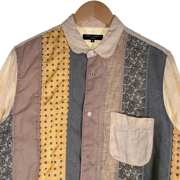 COMME des GARCONS HOMME コムデギャルソンオム リネン マルチパッチワークシャツ 長袖 オフホワイト HS-B039 AD2016 Size M 福生店