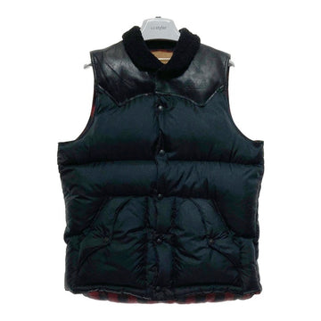 HYSTERIC GLAMOUR ヒステリックグラマー レザーヨーク ナイロン ダウンベスト 襟ボア ブラック 0294AV03 Size M 瑞穂店