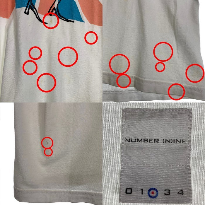 NUMBER(N)INE ナンバーナイン ユニオンジャック プリントTシャツ ビートルズ ホワイト オレンジ Size 2 福生店