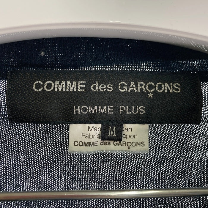 COMME des GARCONS HOMME PLUS コムデギャルソンオムプリュス PE-N012 AD2009 ケーブルドッキング Vネック 半袖ポロシャツセーター ブラック sizeM 瑞穂店