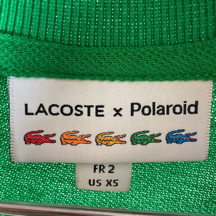 LACOSTE×Polaroid ラコステ×ポラロイド 5連ロゴ ポロシャツ グリーン sizeXS 瑞穂店