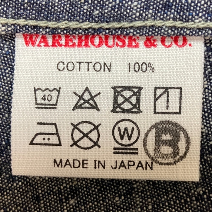 WAREHOUSE ウエアハウス ダックディガー 2119 シャンブレーショップコート インディゴ ネイビー Size38 瑞穂店