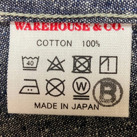 WAREHOUSE ウエアハウス ダックディガー 2119 シャンブレーショップコート インディゴ ネイビー Size38 瑞穂店