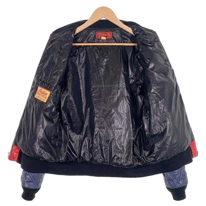 Indian Motorcycle インディアンモーターサイクル キルティング レーシングジャケット ワッペン レッド ネイビー 東洋 IM11470 Size 40 福生店