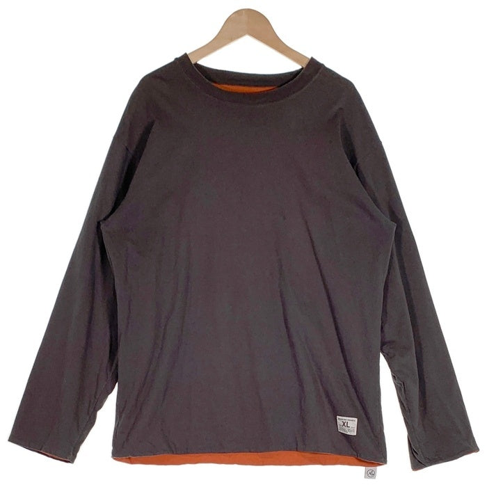 MASSES マシス REVERSIBLE L/S SHIRT リバーシブル コットン ロングスリーブTシャツ チャコール オレンジ Size XL 福生店