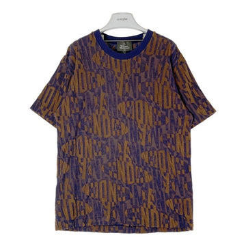 Vivienne Westwood MAN ヴィヴィアンウエストウッドマン VW-LP-86249 パイル地 総柄 リブTシャツ ネイビー size48 瑞穂店