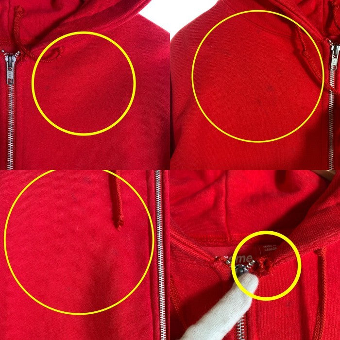 SUPREME シュプリーム アーチロゴ ジップアップ フーディー パーカー レッド カナダ製 オールド Size XL 福生店