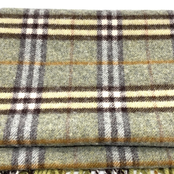 BURBERRY バーバリー ノバチェック ウールマフラー イングランド製 グリーン グレー 福生店