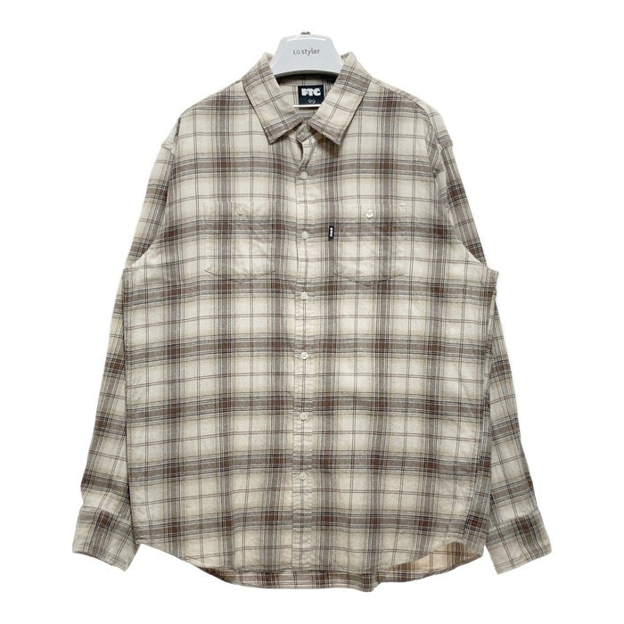FTC エフティーシー チェック ネルシャツ ベージュ×ブラウン sizeXL 瑞穂店