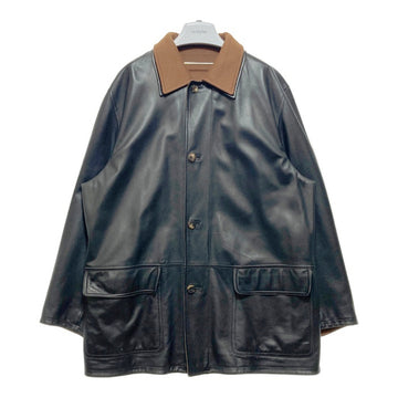 Salvatore Ferragamo サルヴァトーレフェラガモ ナッパレザー×カシミア リバーシブルコート ブラック×キャメル size54 瑞穂店