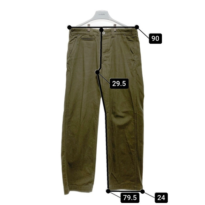 PAY DAY ペイデイ PD-EX01PT ハンバーガータグ 復刻 ヘリンボーン ワークパンツ カーキ size34 瑞穂店