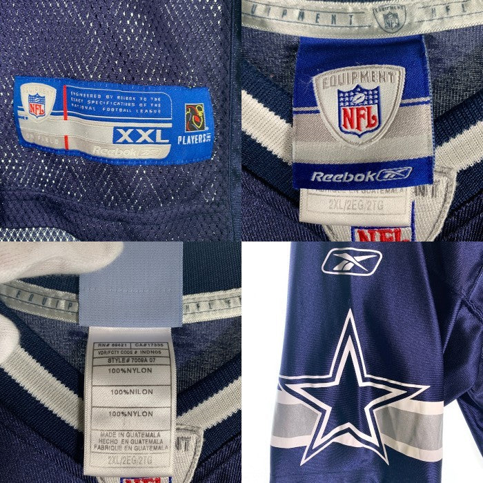REEBOK リーボック NFL Dallas Cowboys ダラス カウボーイズ  TERRELL OWENS 半袖 フッドボール シャツ ジャージ ネイビー ホワイト 7009A07 Size 2XL 福生店