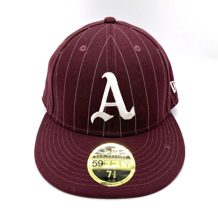 NEW ERA ニューエラ 59 FIFTY Oakland Athletics ベースボールキャップ バーガンディ size7 3/8(58.7cm)※内側汚れあり 瑞穂店