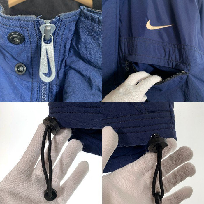 90-00's NIKE ナイキ ナイロン スタンドカラー ジップアップジャケット ロイヤルブルー ネイビー Size L 福生店