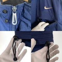 90-00's NIKE ナイキ ナイロン スタンドカラー ジップアップジャケット ロイヤルブルー ネイビー Size L 福生店