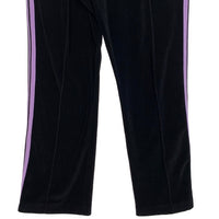 Needles ニードルズ Narrow Track Pant - C/PE Velour ナロートラックパンツ ベロア ブラック パープル KP227 Size M 福生店