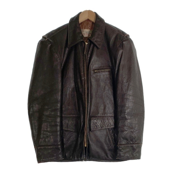 50's~ Irvin forster アーヴィンフォースター ホースハイド レザージャケット TALONジップ 裏キルティング ブラウン Size 40 福生店