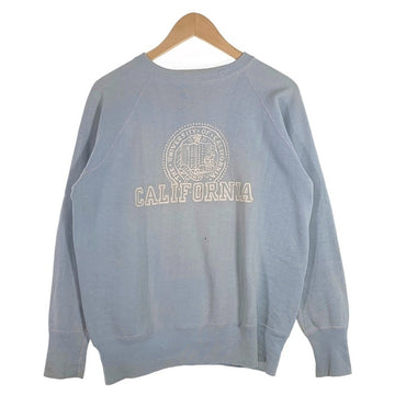 60's CALIFORNIA カリフォルニア カレッジプリント ラグランスリーブ スウェットトレーナー ライトブルー Size M 相当 福生店